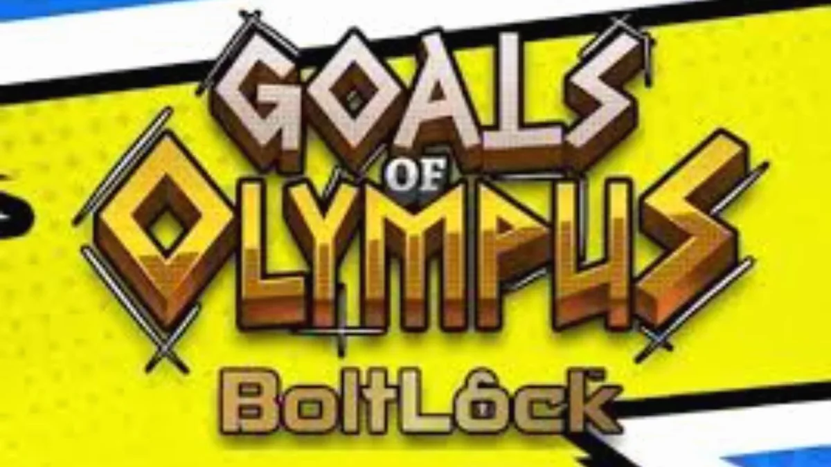 Interface do jogo Goals of Olympus BoltLock com Zeus e elementos de futebol
